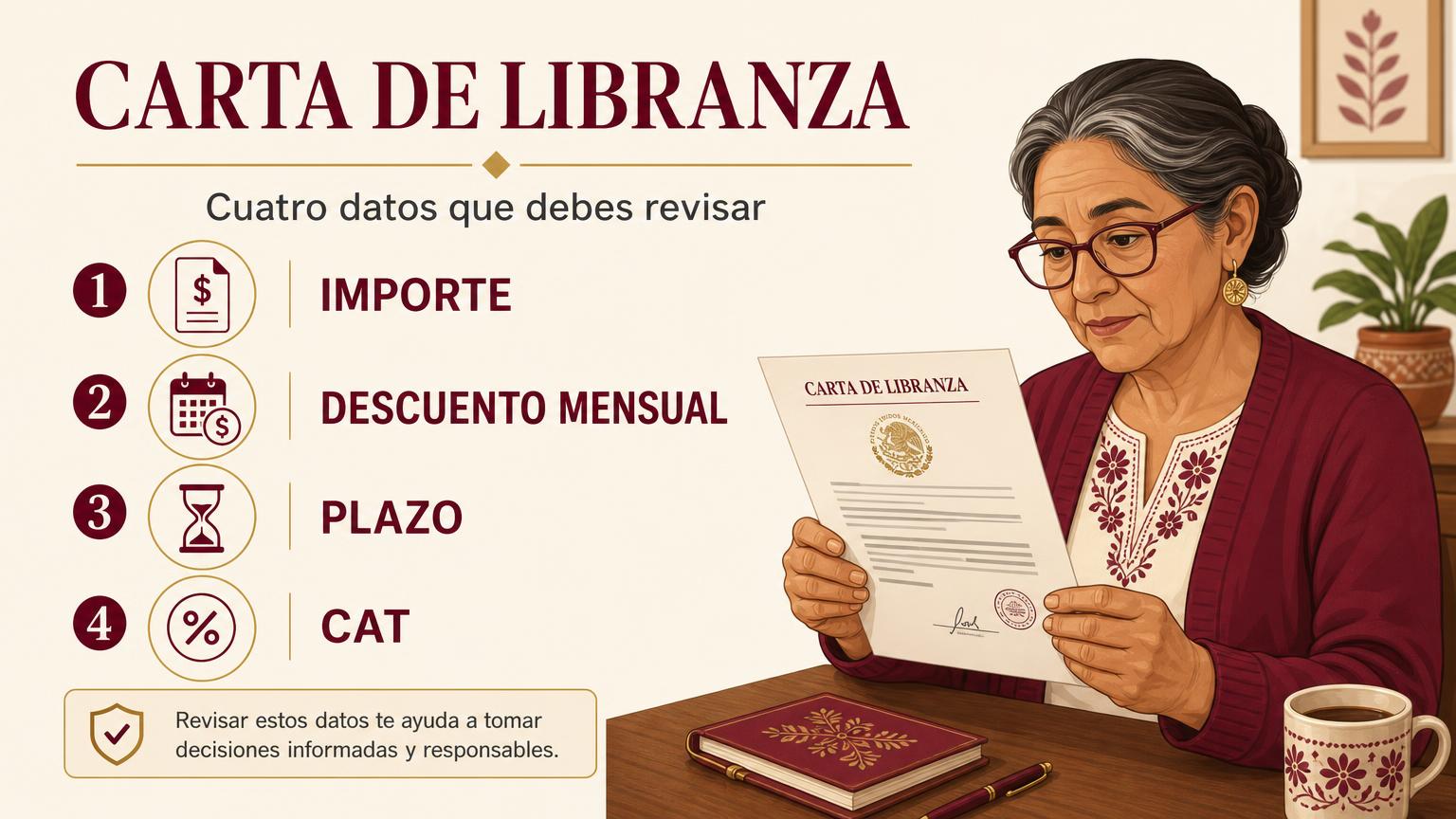 Datos que debes revisar en una Carta de Libranza IMSS para pensionados