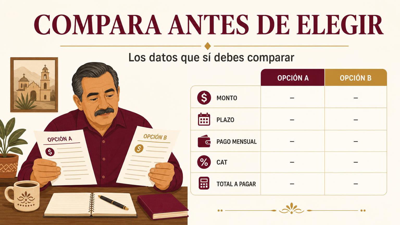Cómo comparar préstamos para pensionados IMSS por CAT, tasa, plazo y mensualidad