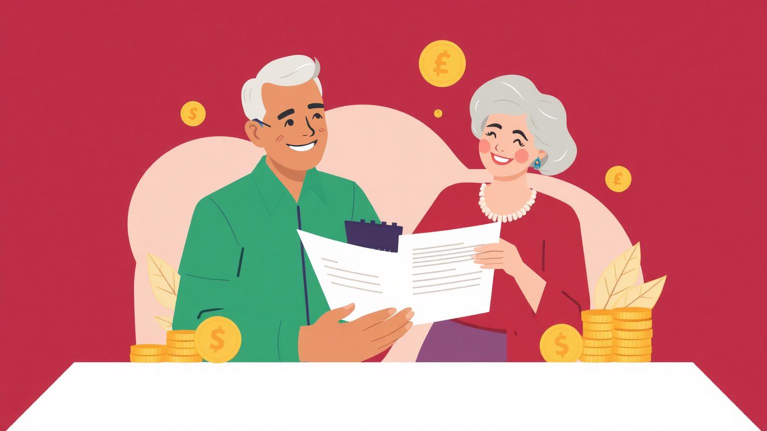 Pareja de pensionados mexicanos revisando cuánto dinero pueden solicitar con su pensión